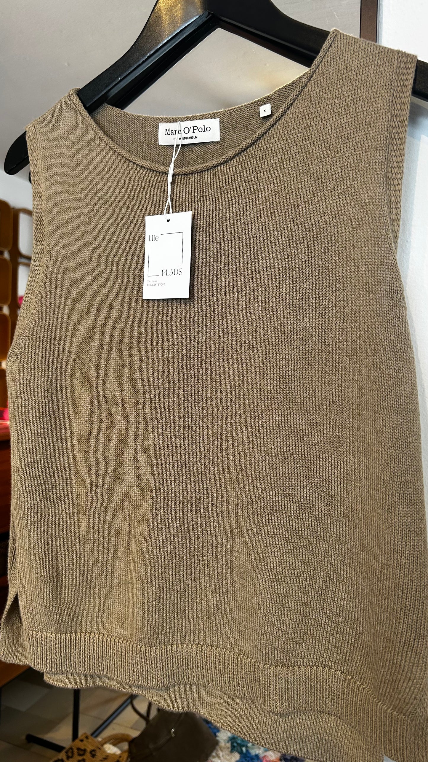 MARC O'POLO Leinen Top beige / S