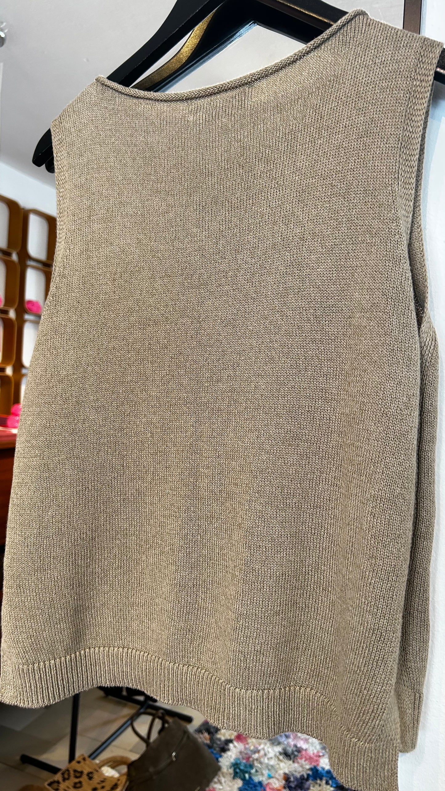 MARC O'POLO Leinen Top beige / S