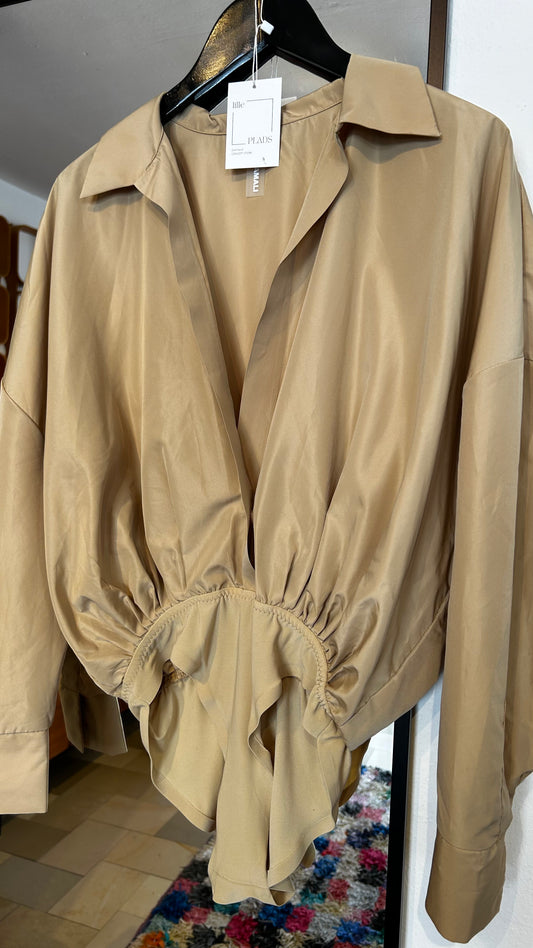 NORMA KAMALI Blusenbody beige / XXS