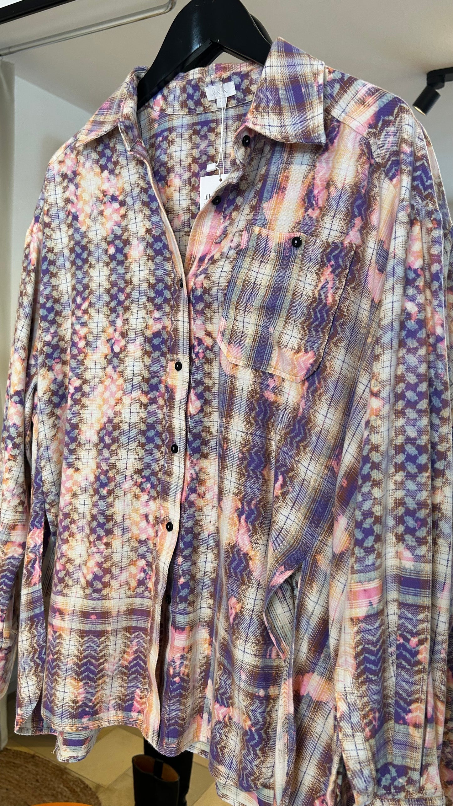 LALA BERLIN Bluse creme/lila/rosa