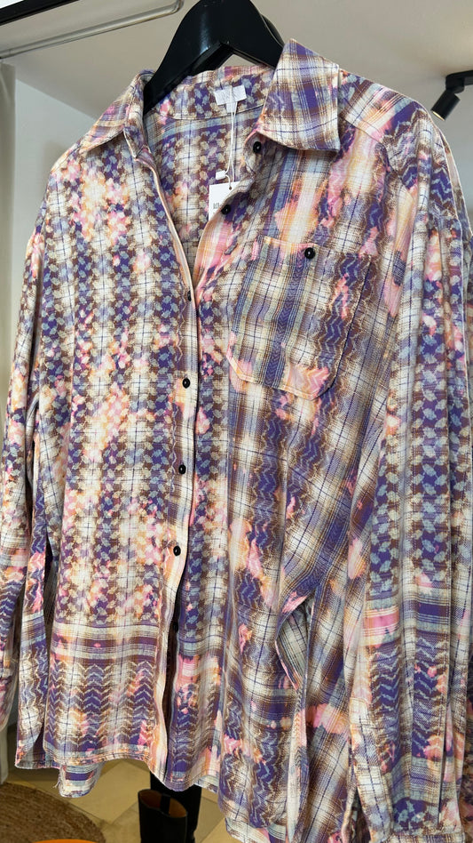 LALA BERLIN Bluse creme/lila/rosa