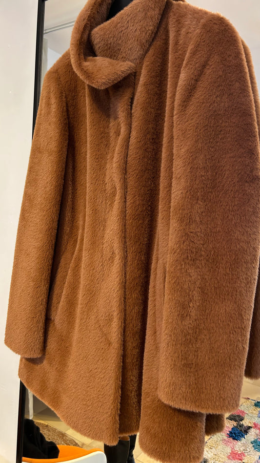 COMMA Fellmantel Fake Fur braun