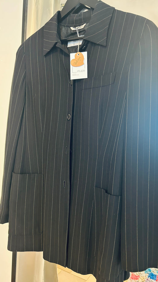 MAX MARA Vintage Blazer schwarz Nadelstreifen