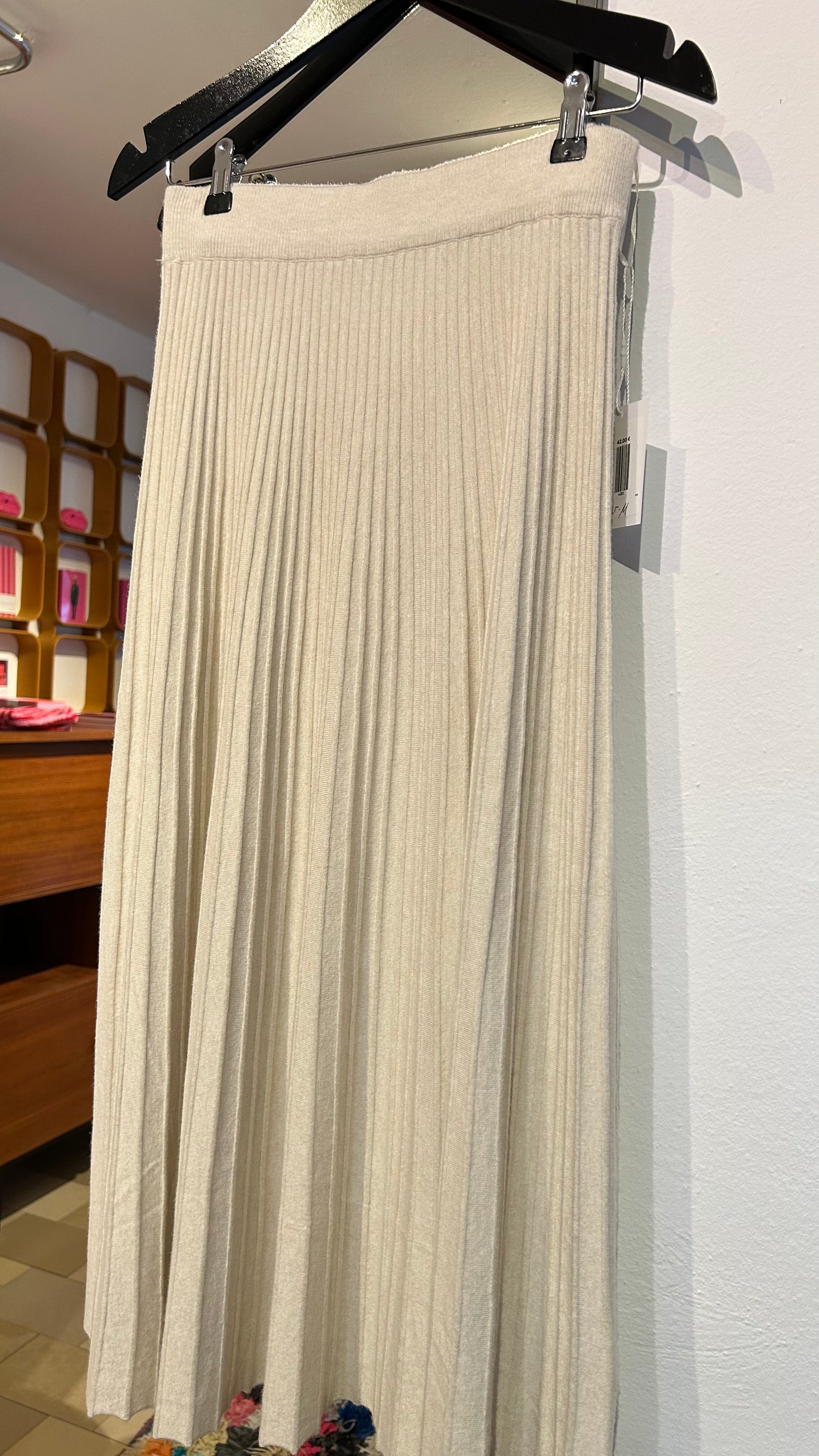 Midirock Plissee creme / M