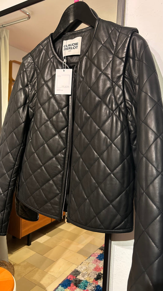CLAUDIE PIERLOT Lederjacke schw. / S