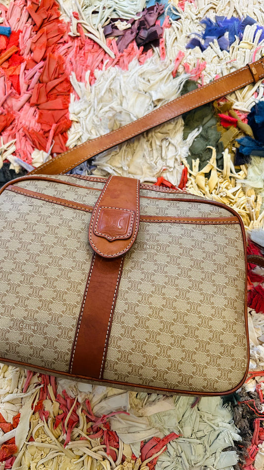CELINE Vintage Umhängetasche beige Monogram