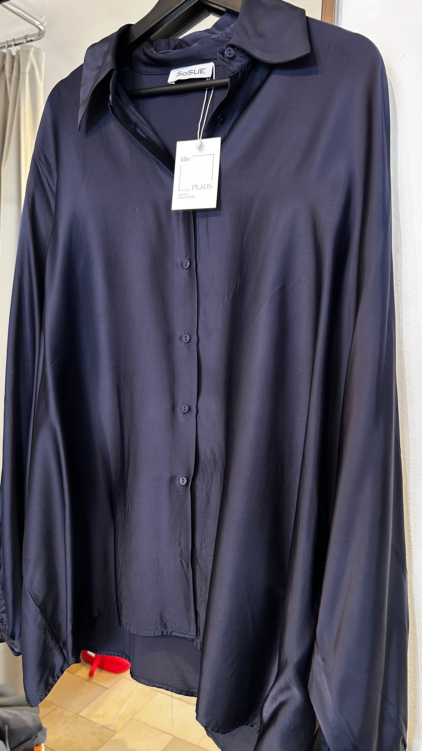 SOSUE Bluse Antonia shiny navy / onesize
