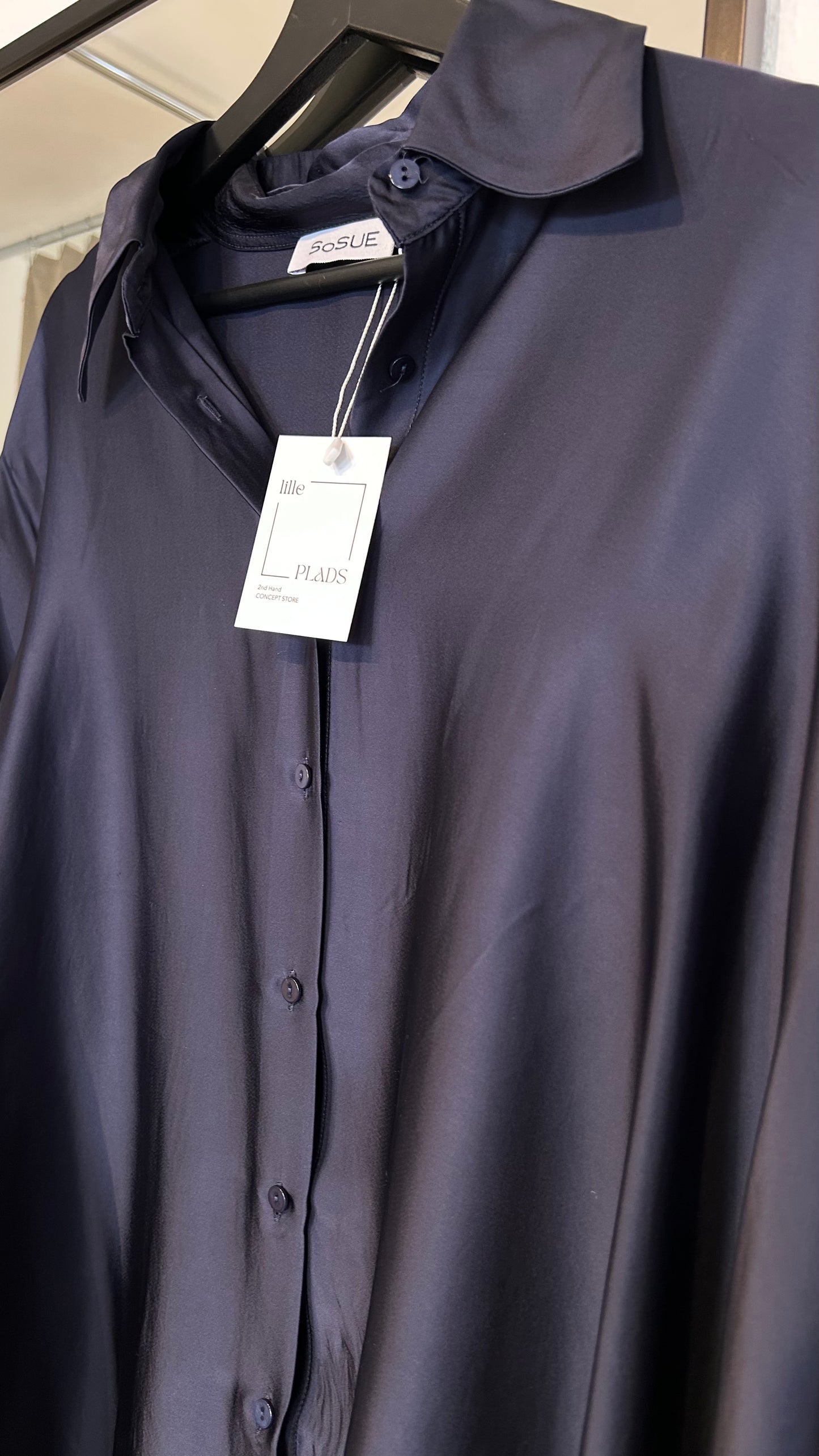 SOSUE Bluse Antonia shiny navy / onesize