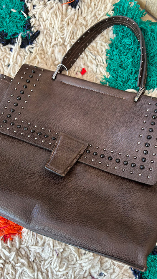 GIANNI CHIARINI Flapbag brown Studs