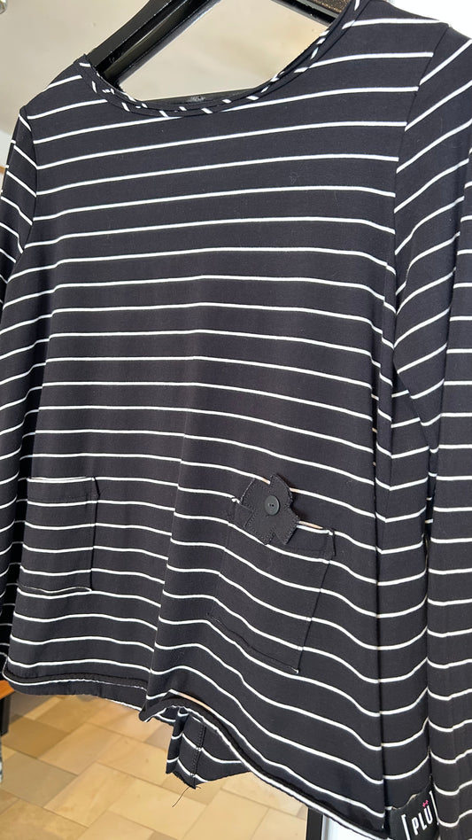 PLÜ Longsleeve black Stripes / S