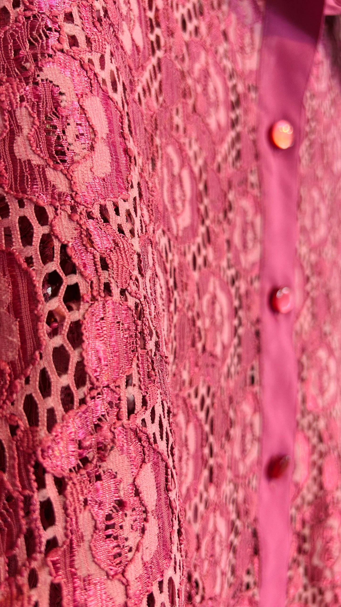 VINTAGE Spitzenbluse fuchsia