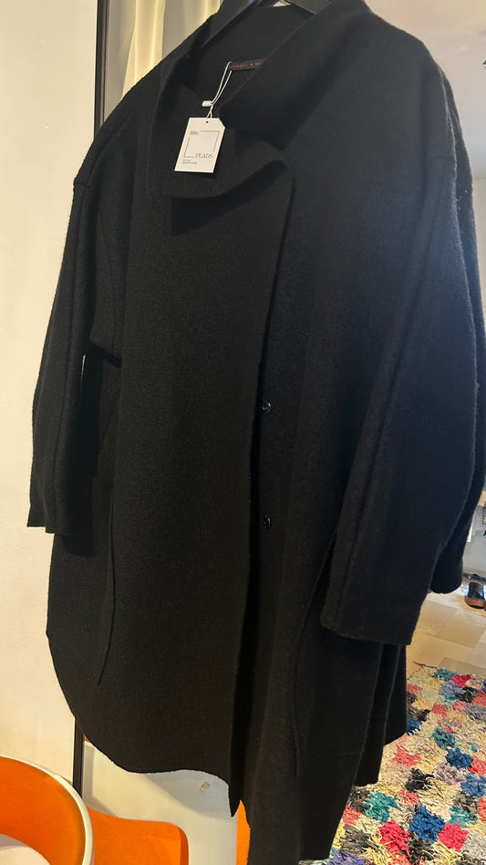 HINDAHL & SKUDELNY Wollmantel schwarz / M-L
