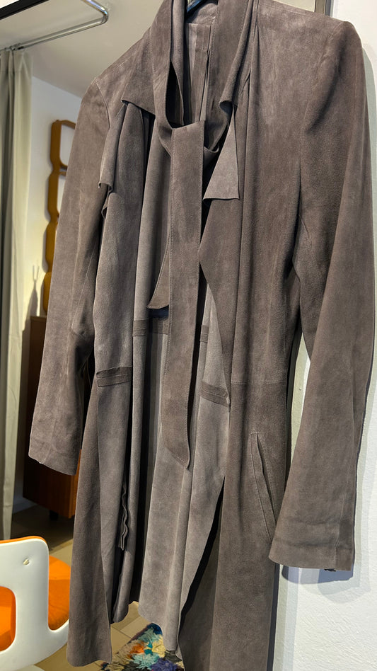 VANNI FORNASIERO handmade Wildledermantel taupe / S