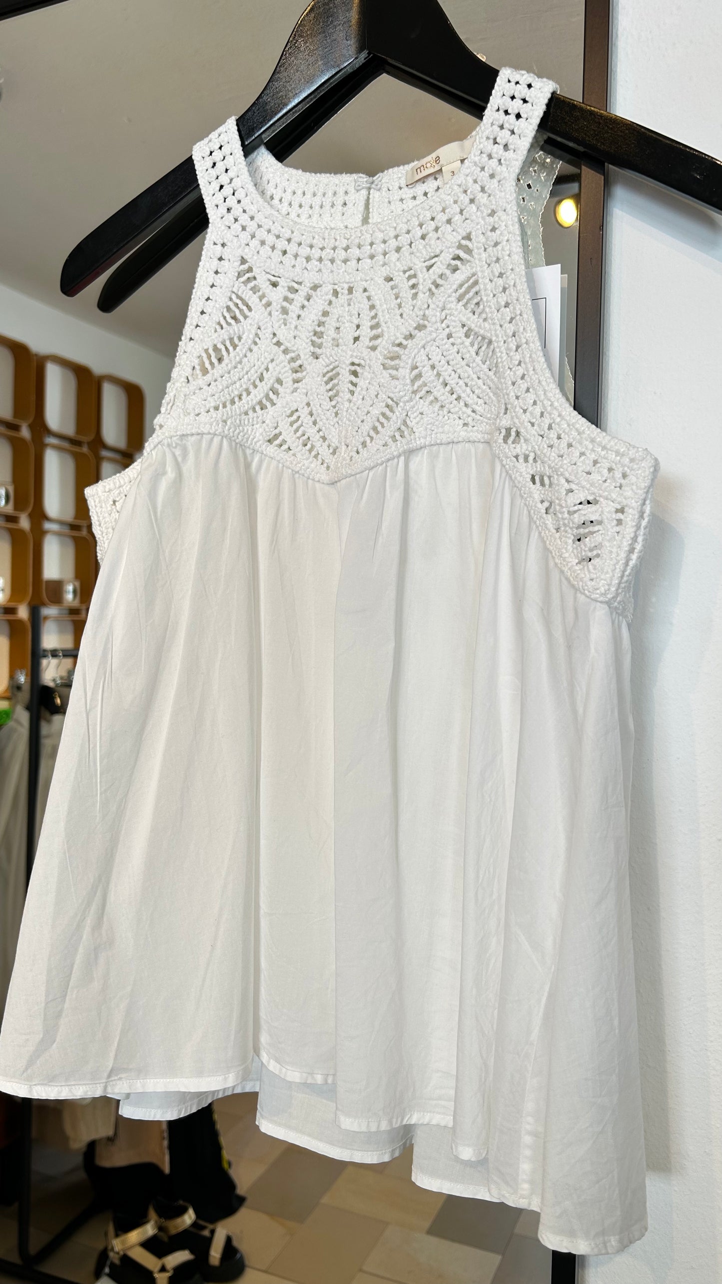 MAJE Top Crochet weiß / S