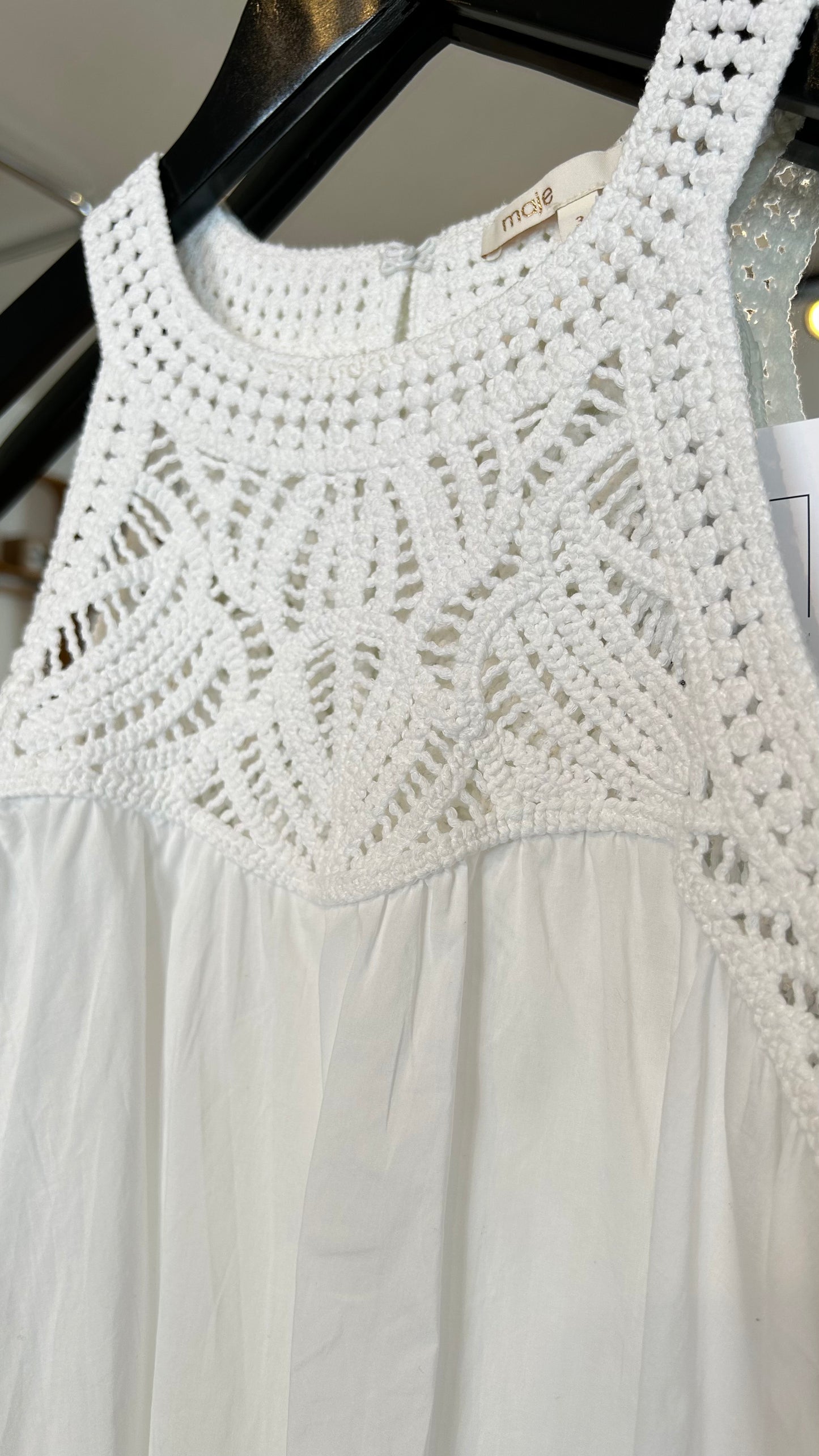 MAJE Top Crochet weiß / S