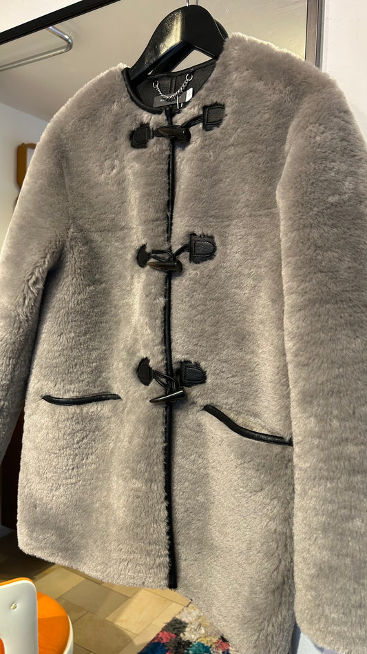 MINT VELVET Felljacke grau/schw. / S