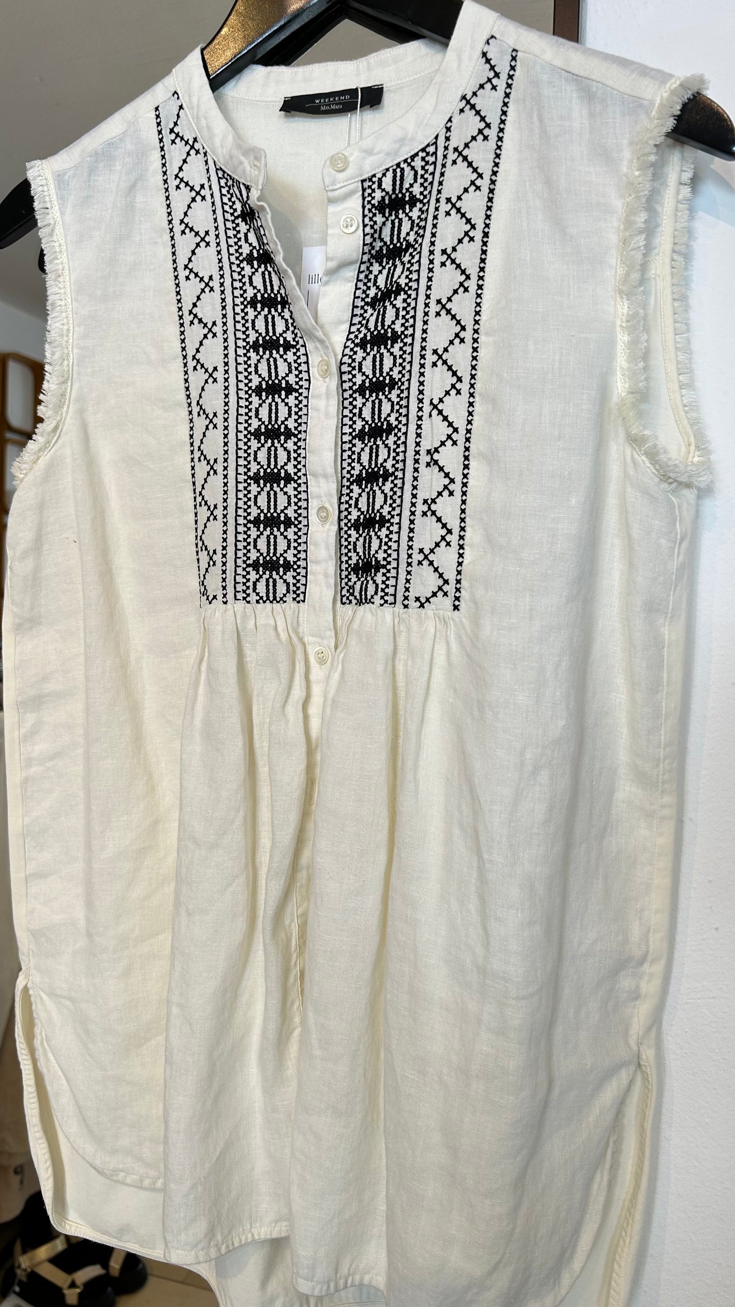 MAX MARA WEEKEND ärmellos white stitching / S-M