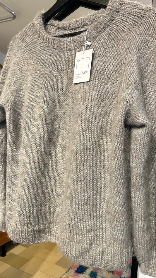 HANDMADE Strickpullover grau/beige / S