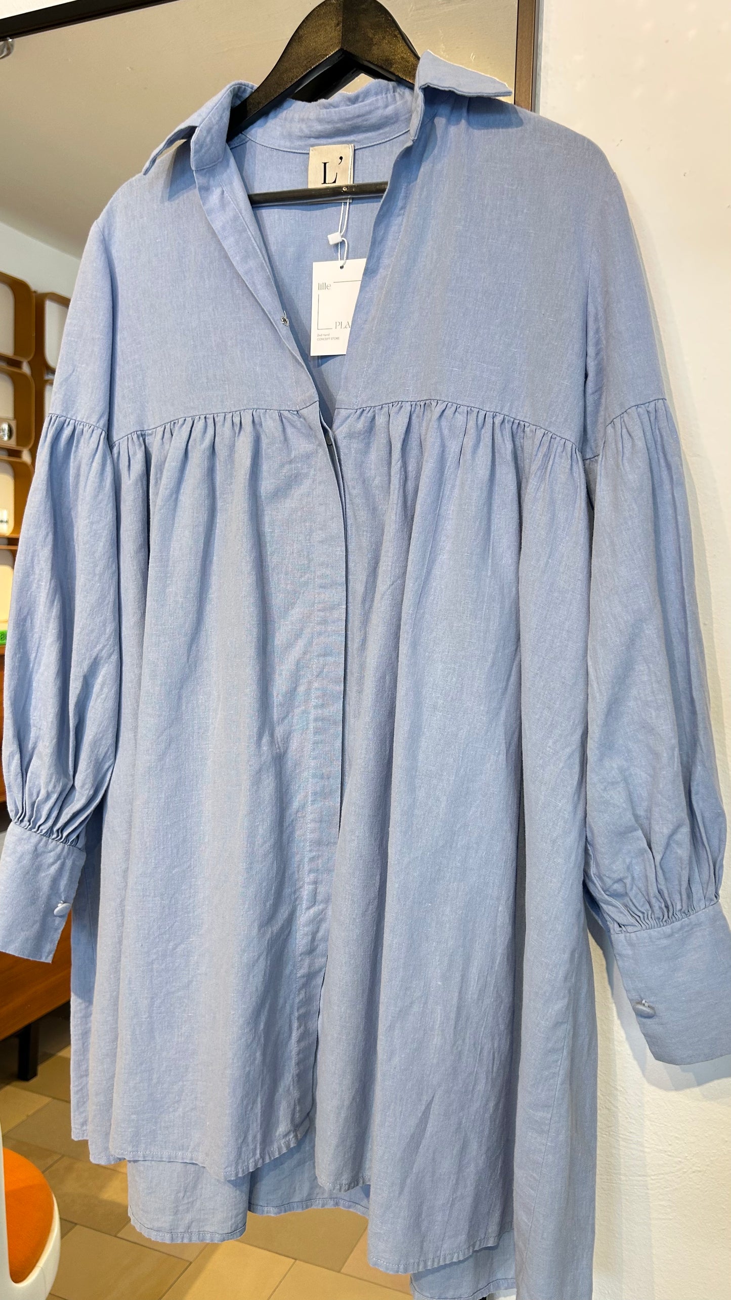 L'AUTRE CHOSE Leinenkleid Mini lt.blue / M-L