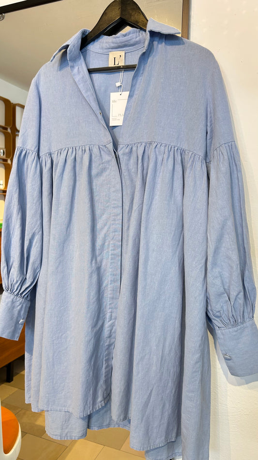 L'AUTRE CHOSE Leinenkleid Mini lt.blue / M-L