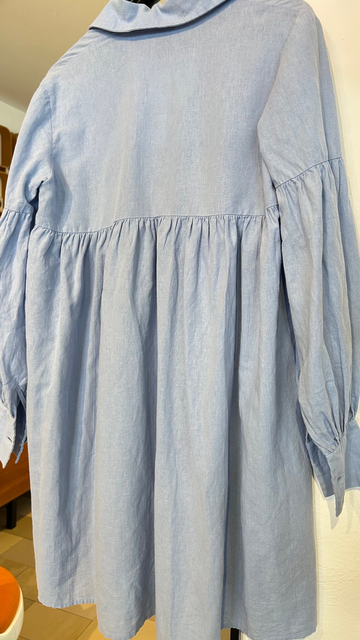 L'AUTRE CHOSE Leinenkleid Mini lt.blue / M-L