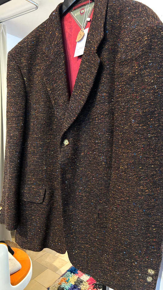 BOSS Vintage Tweed-Blazer braun melange