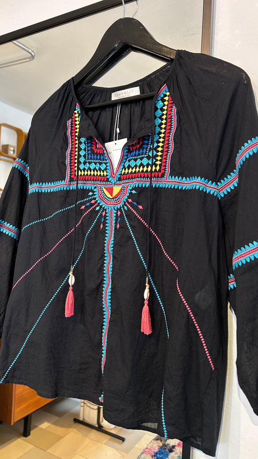 SEAFOLLY Tunika-Bluse schwarz multicolor / S