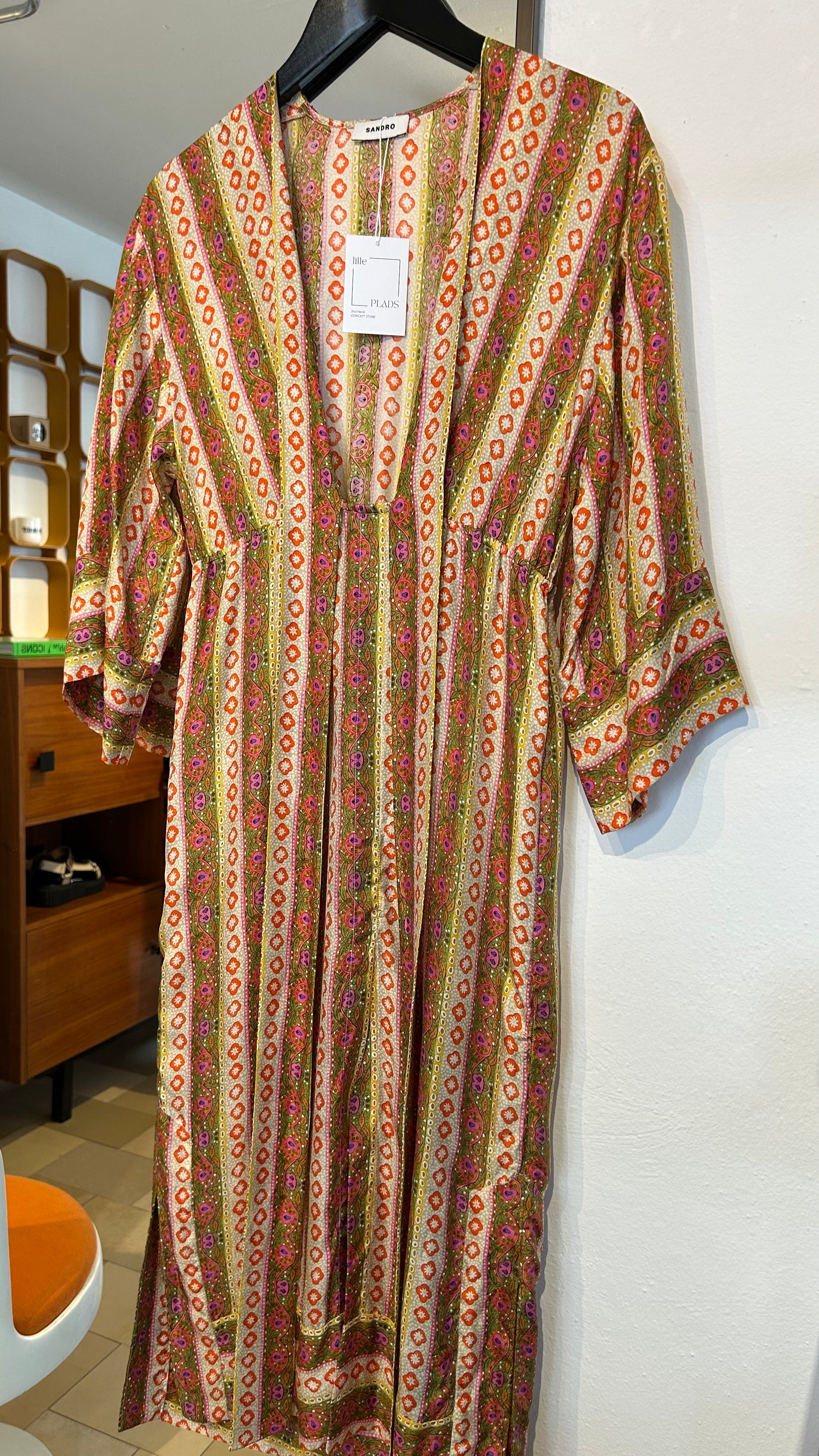 SANDRO Seidenkleid multicolor / XS