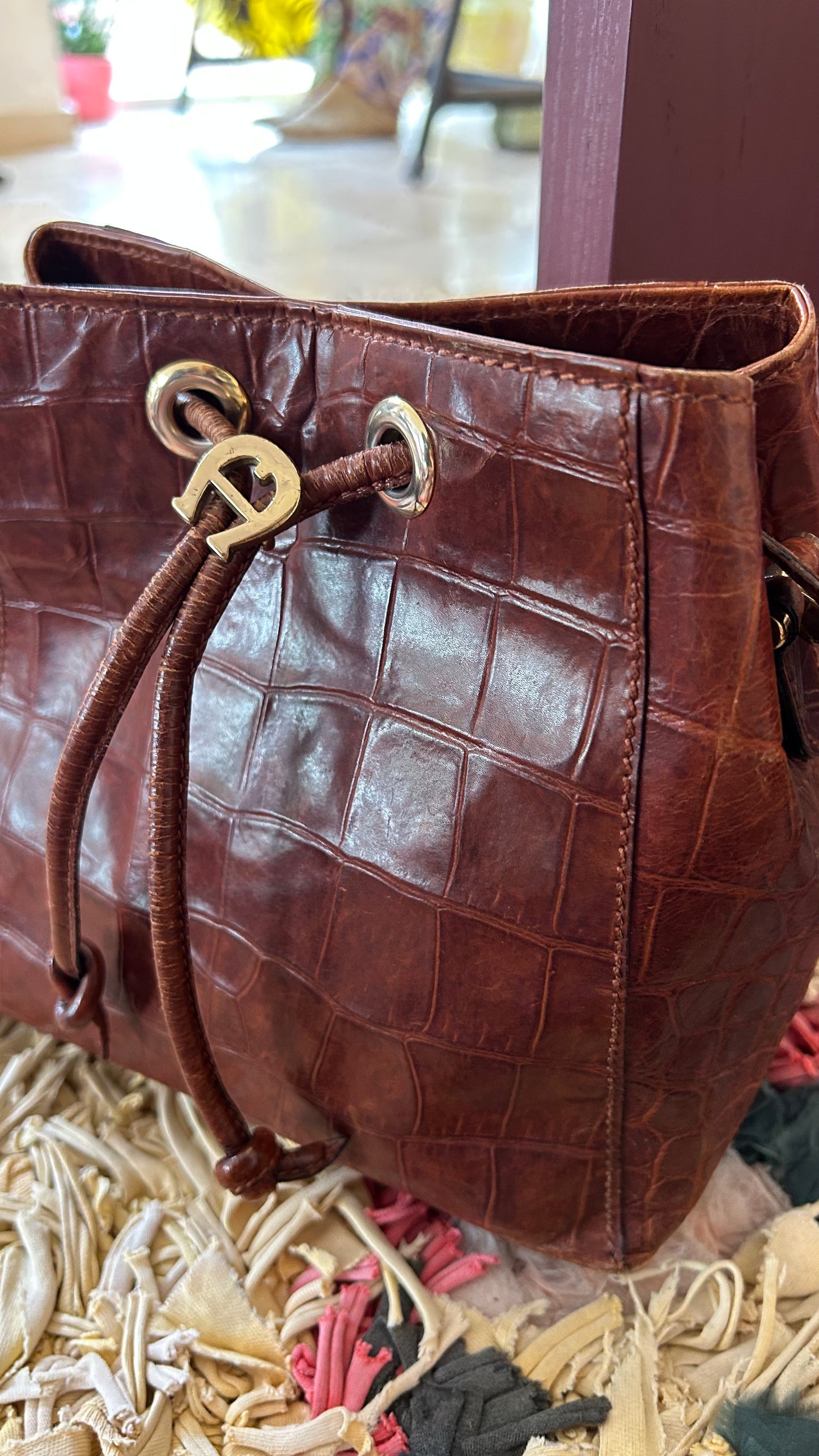 AIGNER Vintage Bucket Bag braun Kroko