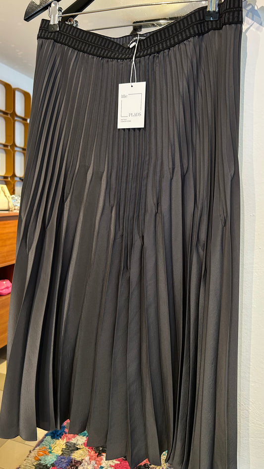 LUISA CERANO Plisseerock Midi grau / 42