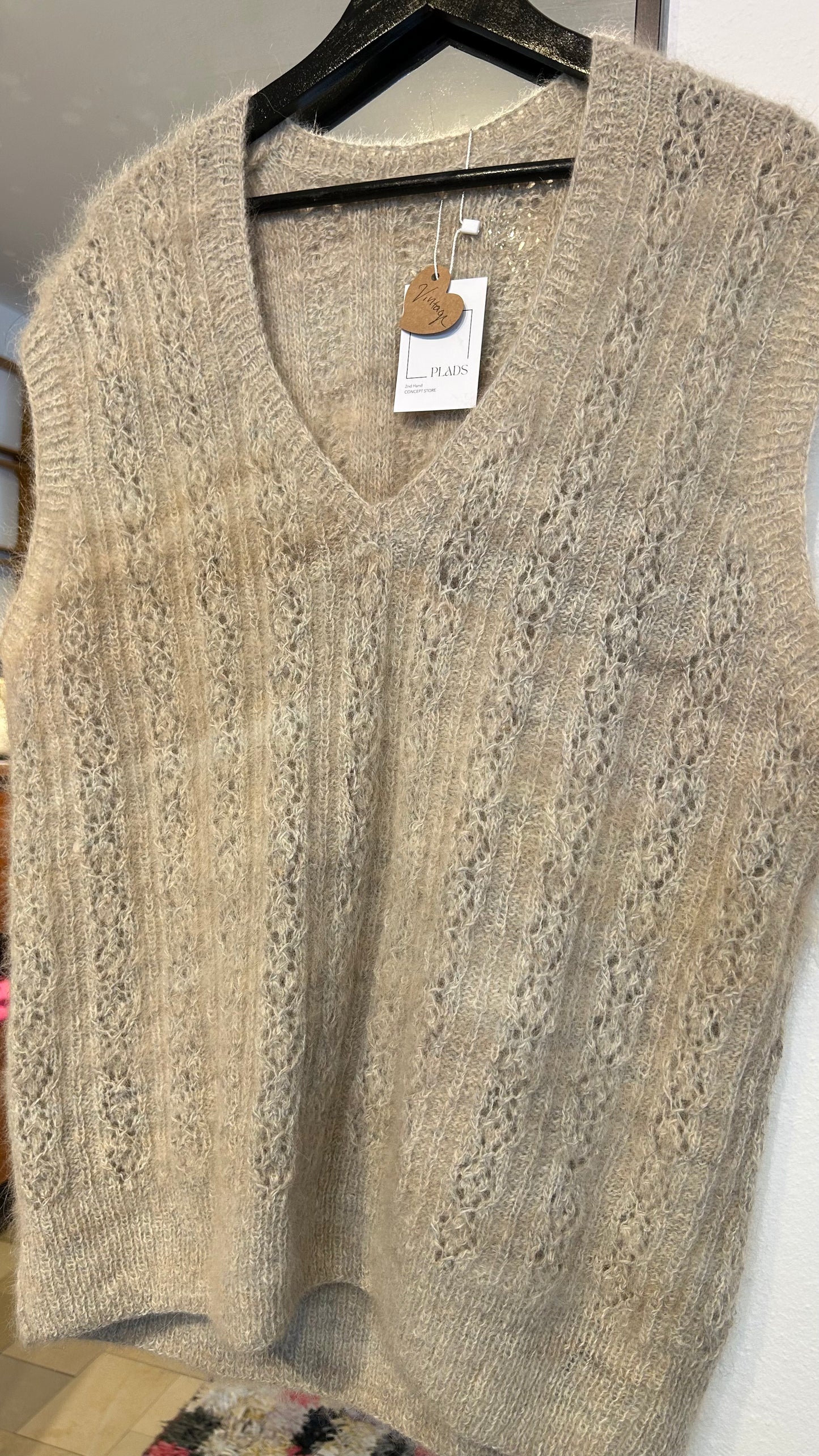 VINTAGE Handmade Pullunder beige / XL