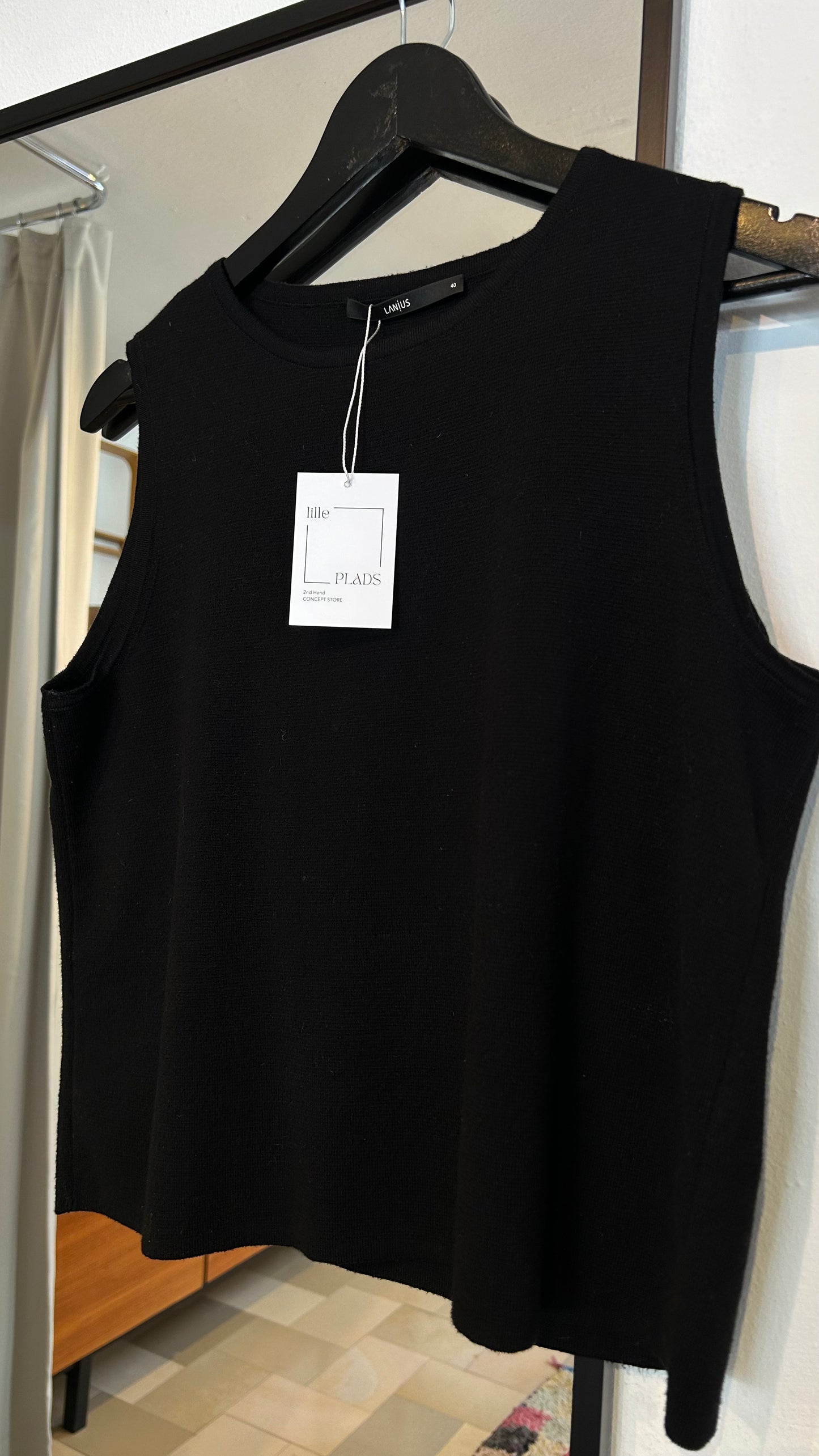 LANIUS Top Cotton-Strick blk / 40