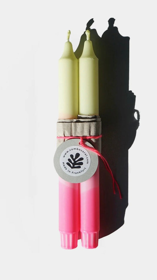 COMBO CORAL - Kerzen 3er Set pink/gelb - lille.PLADS