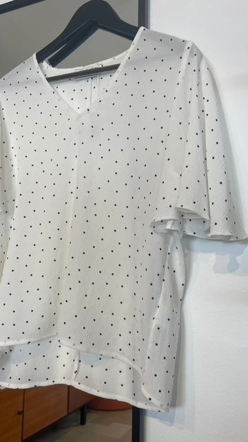 ESSENTIAL ANTWERP Blusenshirt mit Punkten / L - lille.PLADS eGbR