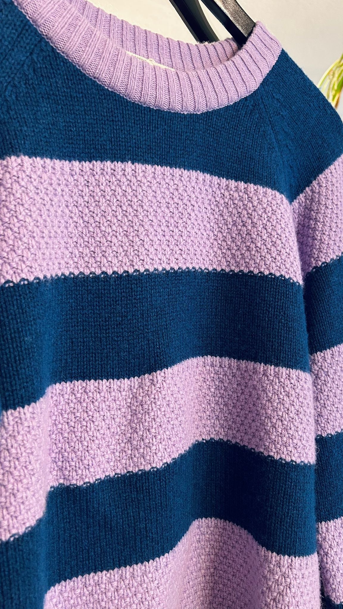 LANIUS Strickpullover blau/flieder Streifen - lille.PLADS