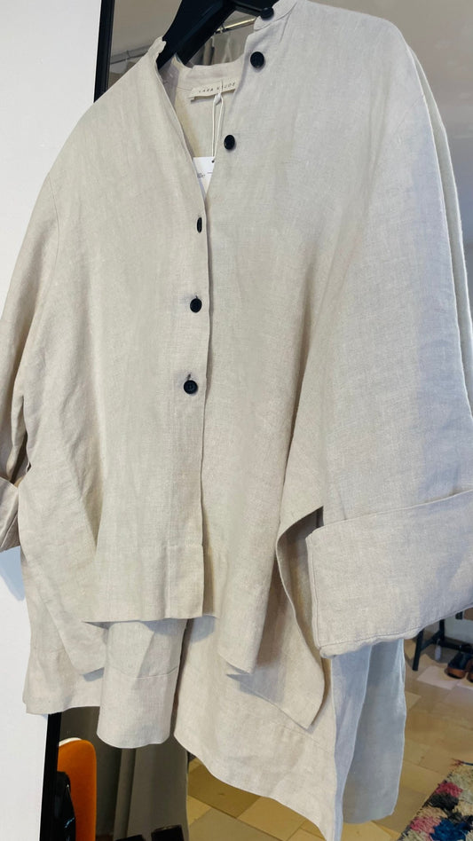 LARA CRUDE Blusenjacke Leinen beige - lille.PLADS