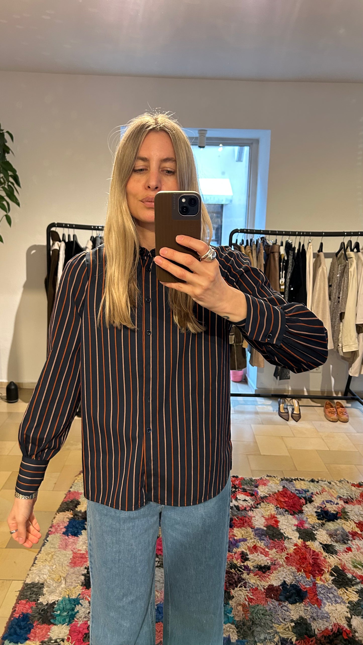 SECOND FEMALE Bluse navy Stripes / S