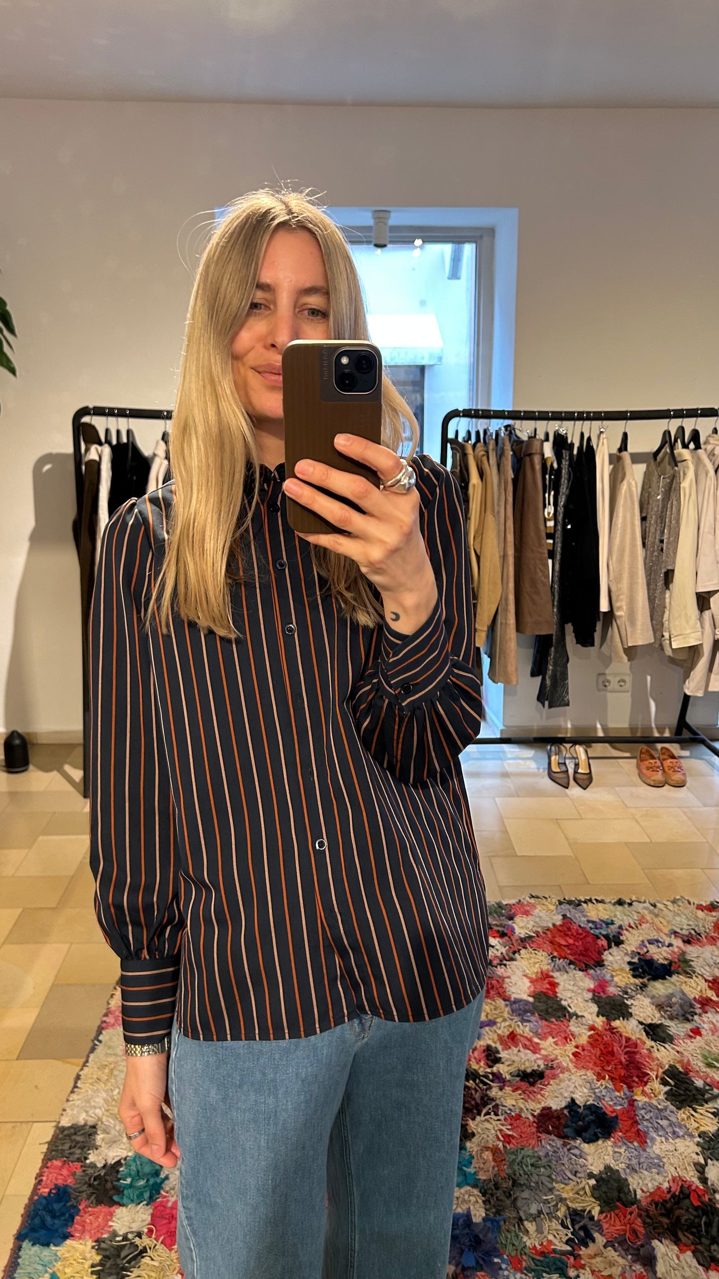 SECOND FEMALE Bluse navy Stripes / S