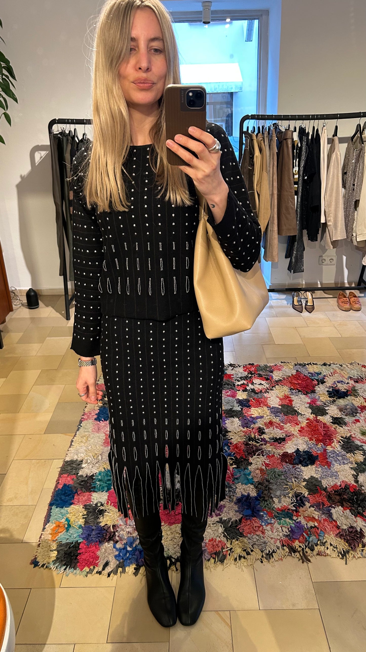 COS Lederkleid Hemdblusenstil blk / 42