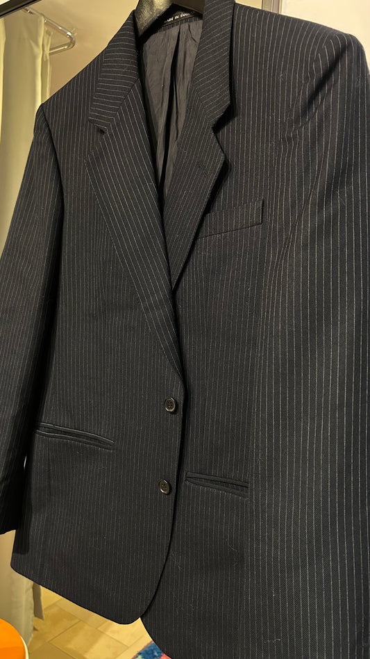 VINTAGE Wollblazer navy Pinstripe / L