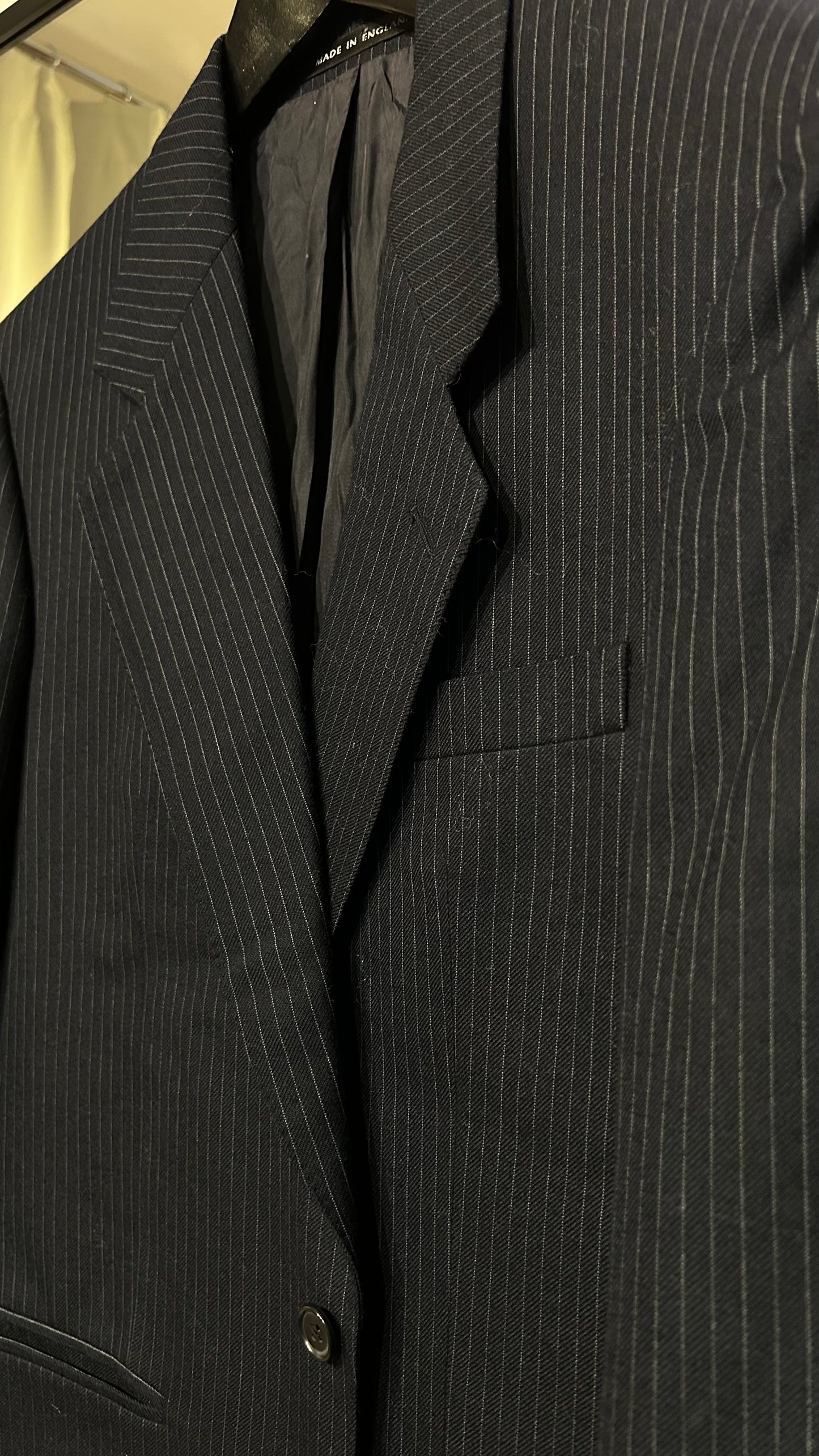 VINTAGE Wollblazer navy Pinstripe / L