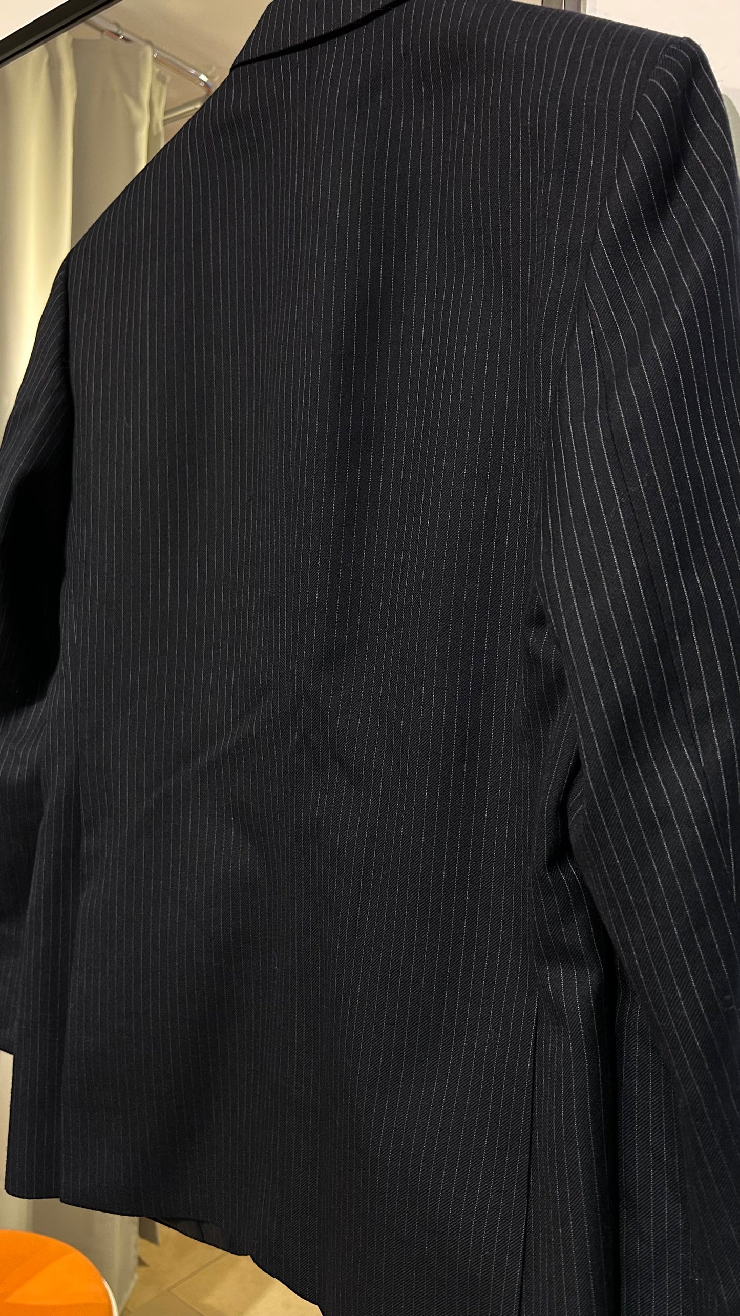 VINTAGE Wollblazer navy Pinstripe / L
