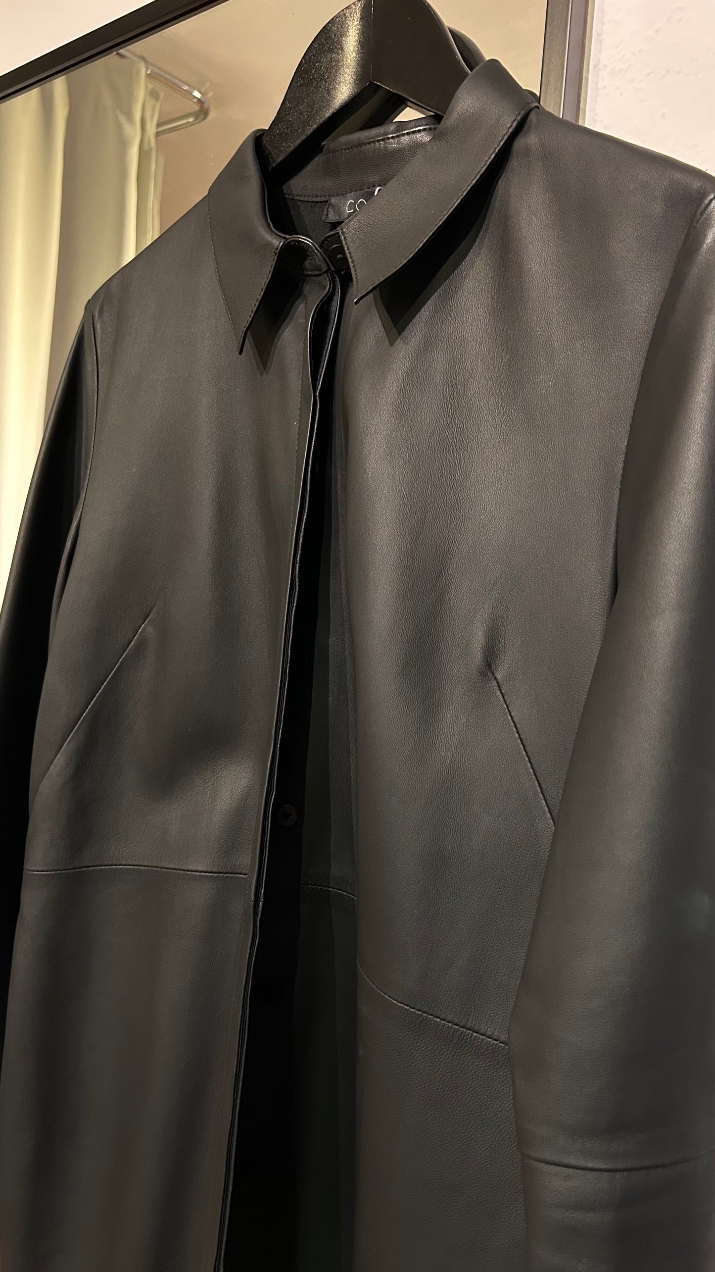 COS Lederkleid Hemdblusenstil blk / 42