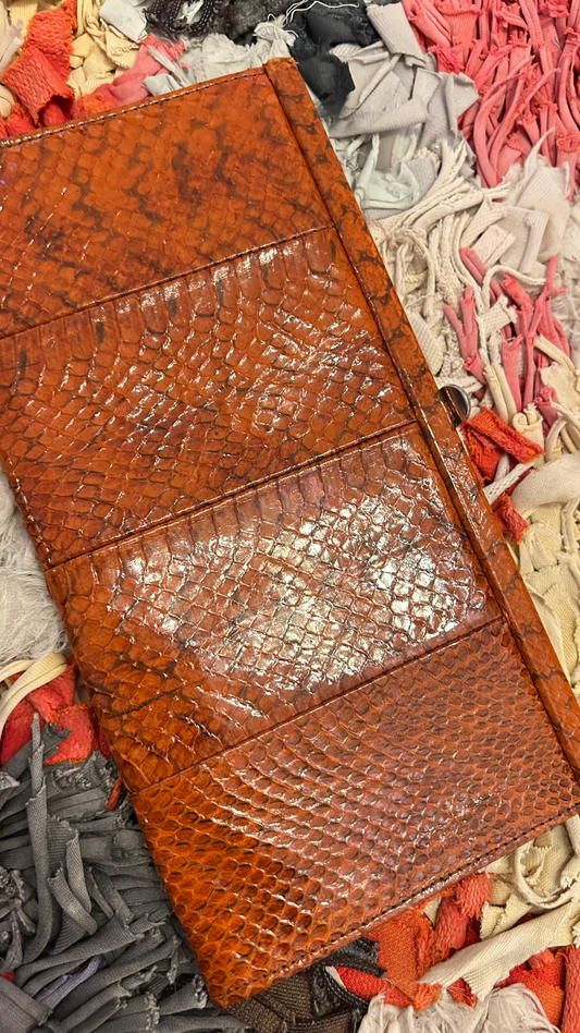 VINTAGE Clutch orange Snake