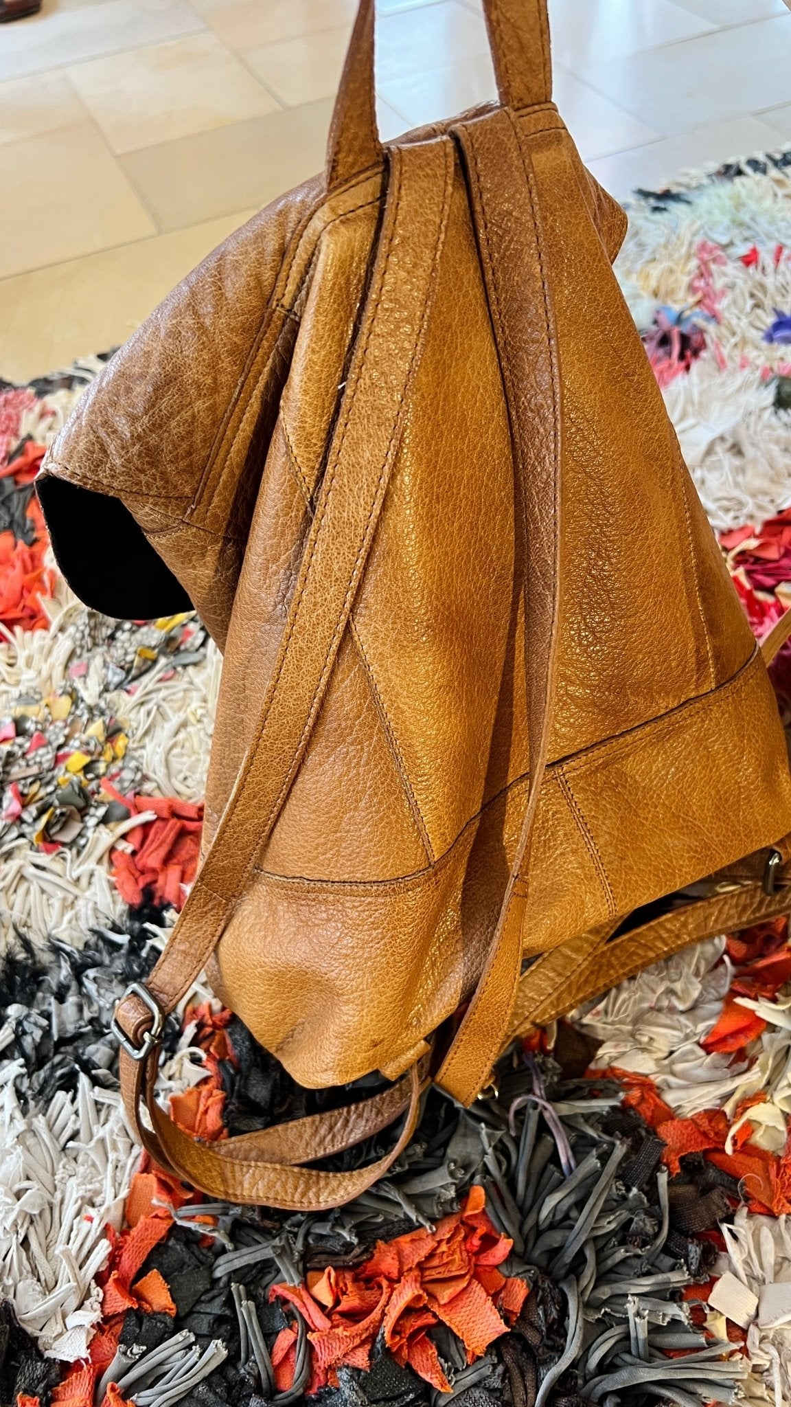 PIECES Lederrucksack - lille.PLADS