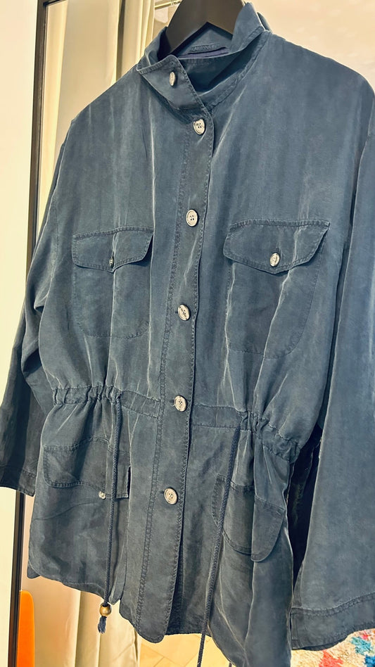 Vintage Seidenbluse Dunkelblau - lille.PLADS
