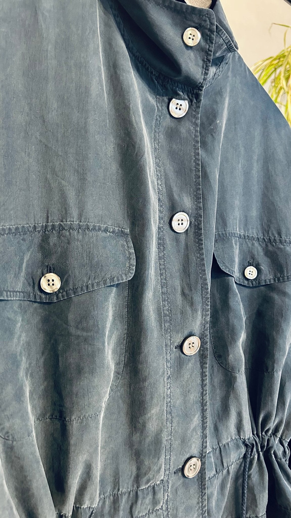 Vintage Seidenbluse Dunkelblau - lille.PLADS